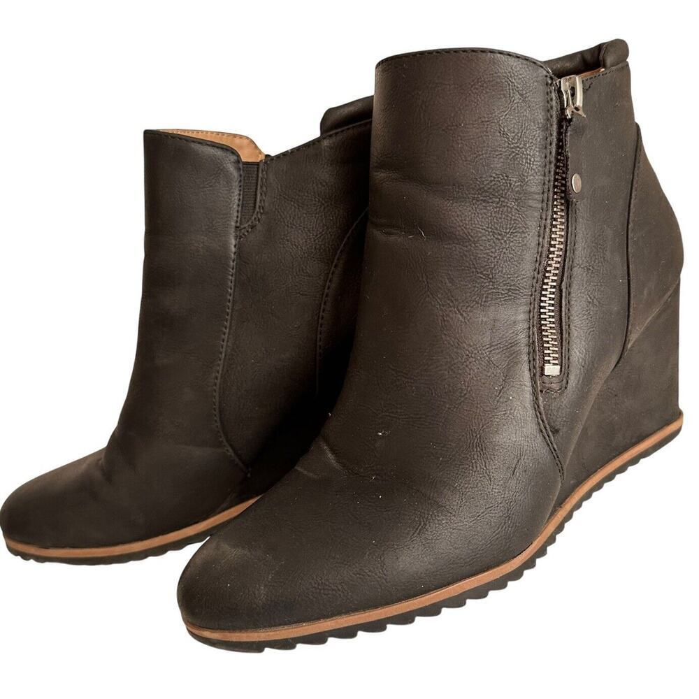 Soul Naturalizer Womens Size 10M Haley Black Wedge Boots Shoes Careerwear Witchy - Picture 5 of 16